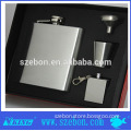 High quality s/s 304 stainless steel hip fask with funnel in gift box